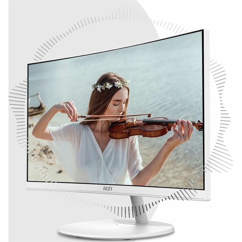 MSI Pro Pro MP241CAW 24" Class Full HD Curved Screen LED Monitor - 16:9 - Matt White - Thumbnail 2