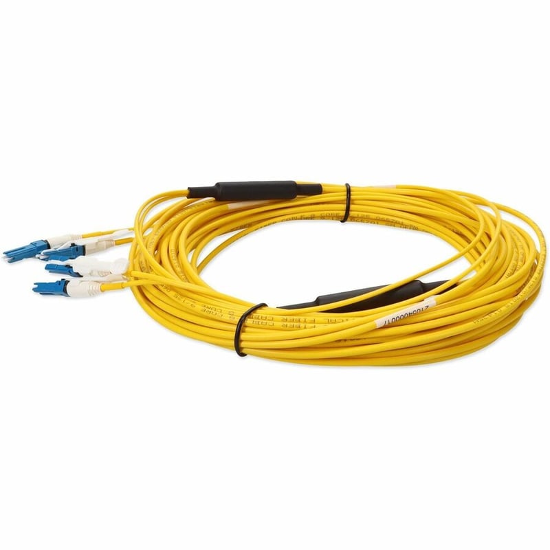 AddOn 15m 2xCS to 2xCS Yellow OS2 Quadplex OFNR (Riser-Rated) SMF Fiber Outdoor Patch Cable - Thumbnail 2