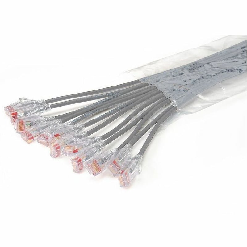 Ortronics EZ Patch Flat Pack Reduced Diameter CAT6A 9ft, 24 Pack, Grey - Thumbnail 2