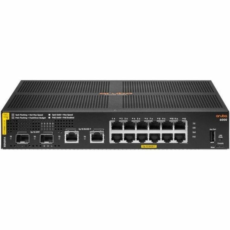 HPE Aruba Networking CX 6000 12G Class4 PoE 2G/2SFP 139W Switch - Thumbnail 3