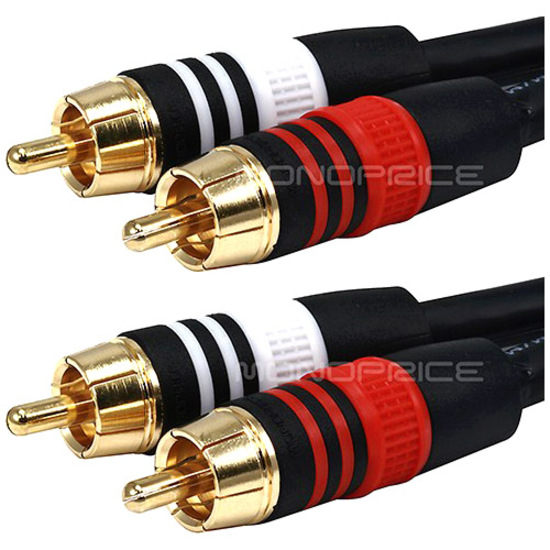 RCA PLUG/2 RCA PLUG M/M CABLE -BLACK15FT - Thumbnail 2