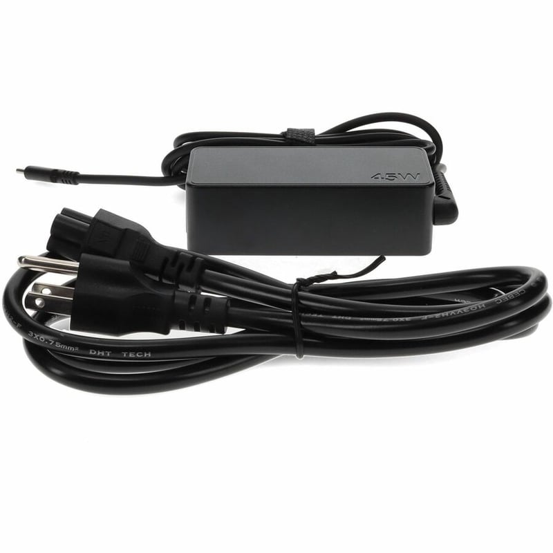 AddOn Lenovo 4X20E75131 Compatible 45W 19.5V at 2.25A Black USB-C Laptop Power Adapter and Cable - Thumbnail 2