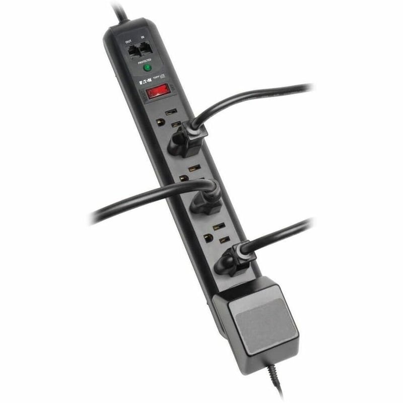 Tripp Lite by Eaton Protect It! 7-Outlet Surge Protector 6 ft. (1.83 m) Cord 1080 Joules Modem/Fax Protection Black Housing - Thumbnail 4