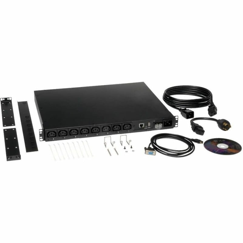 Tripp Lite by Eaton PDU 3.7kW Single-Phase 208/230V Switched PDU - LX Platform 8 C13 Outlets C20 Input with L6-20P Adapter 2.4m Cord 1U Rack-mount TAA - Thumbnail 4