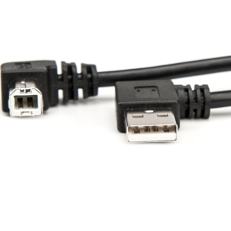 Rocstor Premium 3ft USB Type A Right Angle to USB Type B Right Angle Cable - M/M - USB - 3 ft - 1 x USB Type A Male - 1 x USB Type B Male - Cable M/M - Black - Thumbnail 5