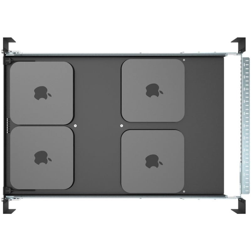 Rack Solutions 1U Mini Rack Access Tool-Less Shelf for Four Apple Mac Mini with USB - Thumbnail 5