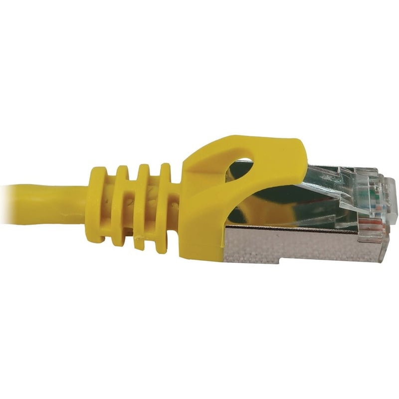Eaton Tripp Lite Series Cat6a 10G Snagless Shielded Slim STP Ethernet Cable (RJ45 M/M), PoE, Yellow, 1 ft. (0.3 m) - Thumbnail 4