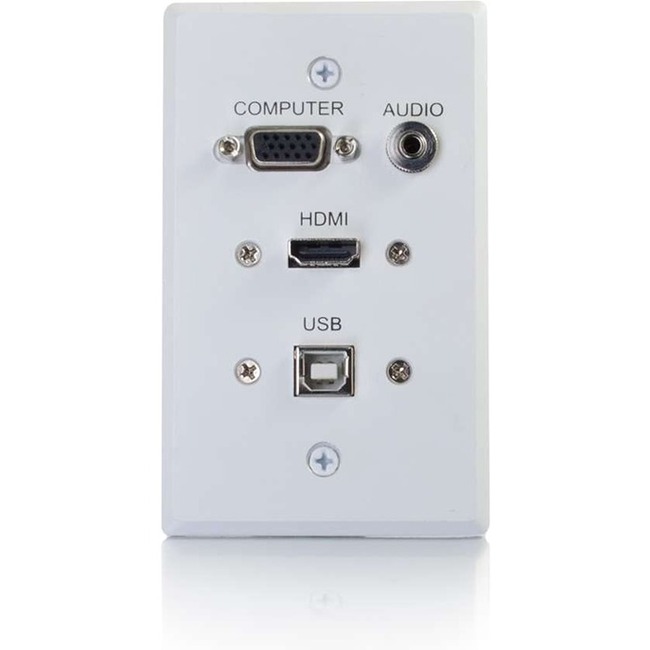 SINGLE GANG WP HDMI VGA 3.5MM USB-WHITE