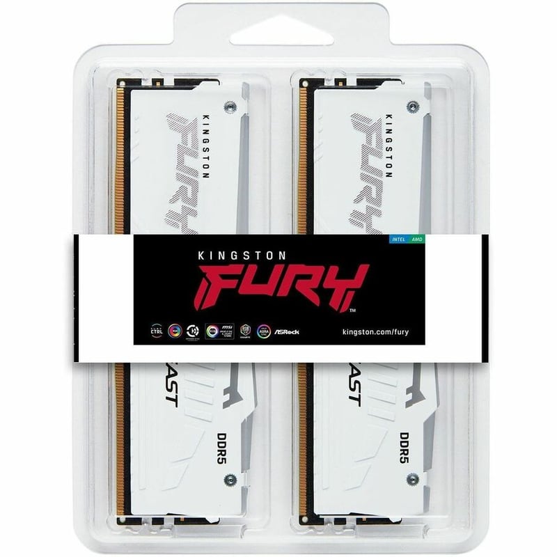 32GB 6400MT/S DDR5 CL32 DIMM (KIT OF 2) FURY BEAST WHITE RGB EXP - Thumbnail 2