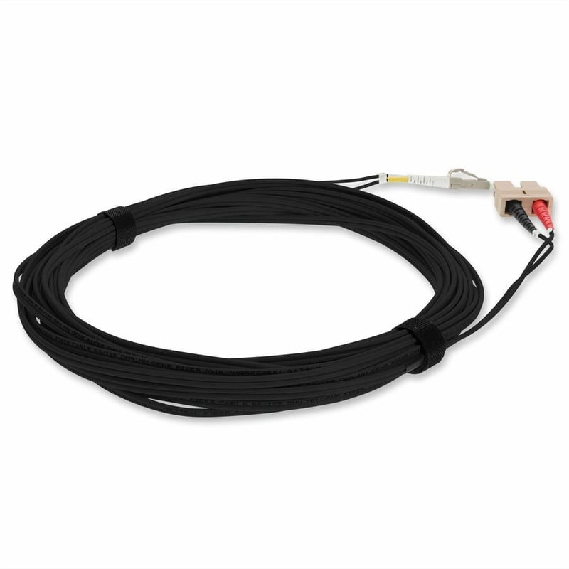 AddOn 5m SC to LC Black OM4 Duplex OFNR (Riser-Rated) Fiber Patch Cable - Thumbnail 5