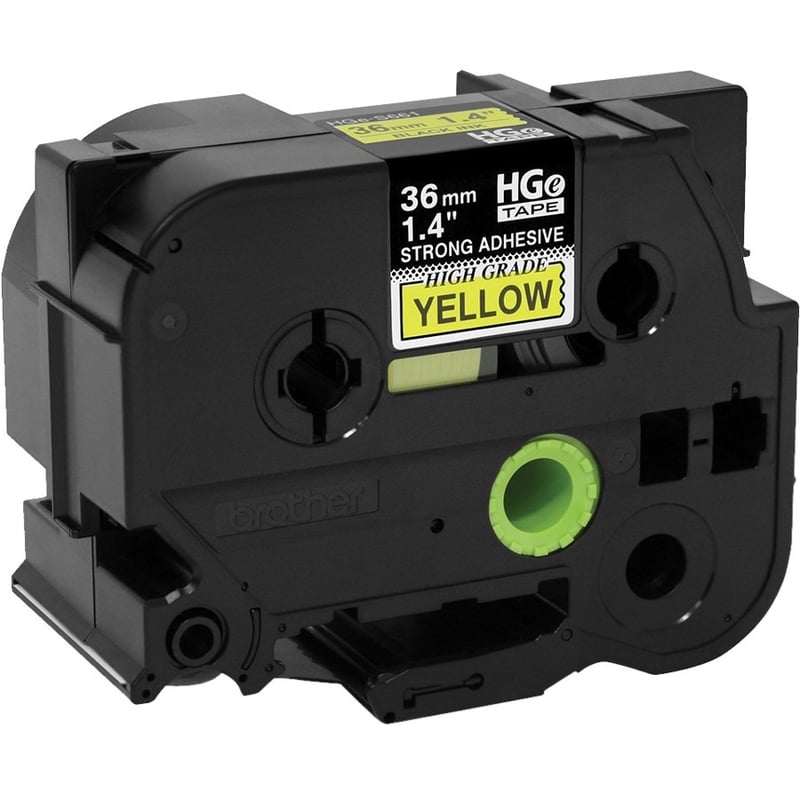 Brother HGES6615PK Black on Yellow Extra-Strength Adhesive Label Tape - Thumbnail 2