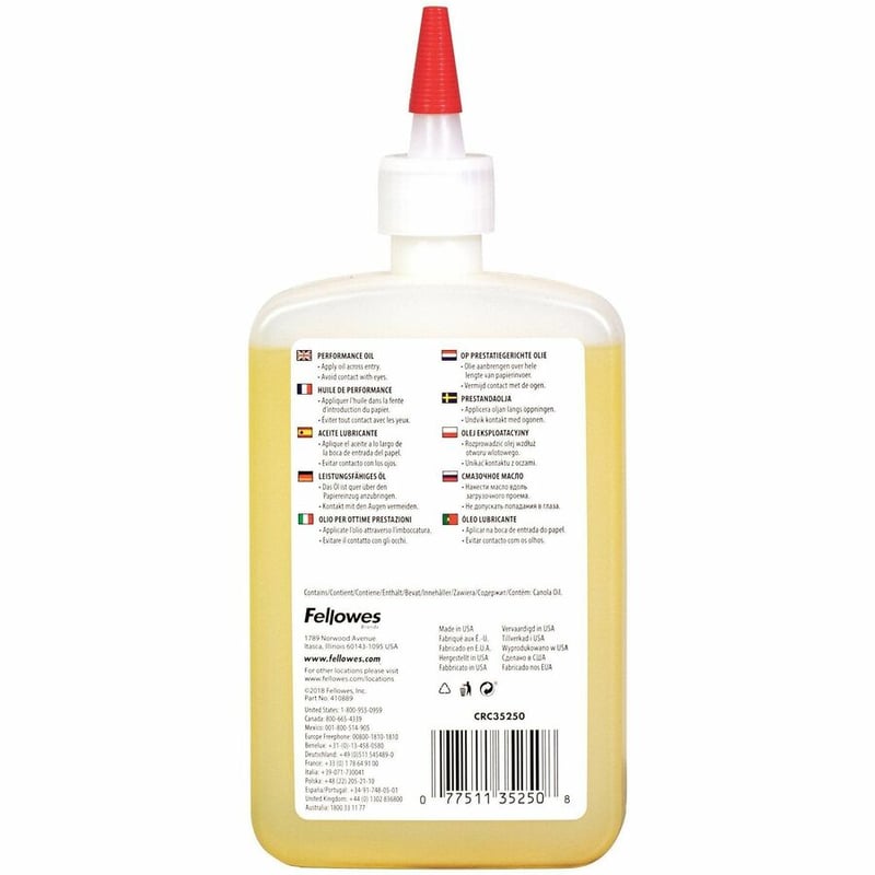 Fellowes Powershred Shredder Oil - 12 Oz. Bottle - Thumbnail 3