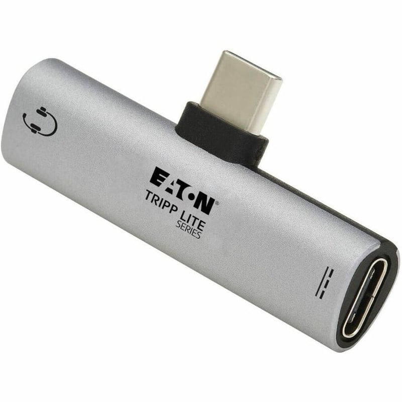 Tripp Lite by Eaton USB-C to 3.5 mm Headphone Jack Adapter for Hi-Res Stereo Audio - PD 3.0 and QC 2.0 Charging, Silver - Thumbnail 3