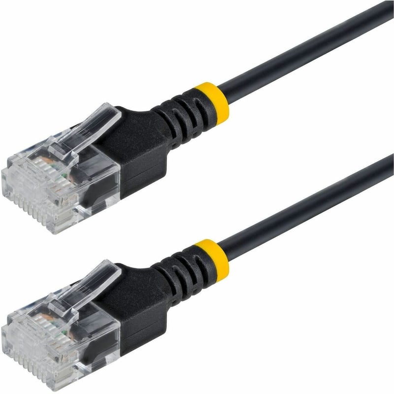 ULTRA SLIM CAT6A CABLE BLACK SLIM SNAGLESS RJ45 UTP PATCH CABLE - Thumbnail 1