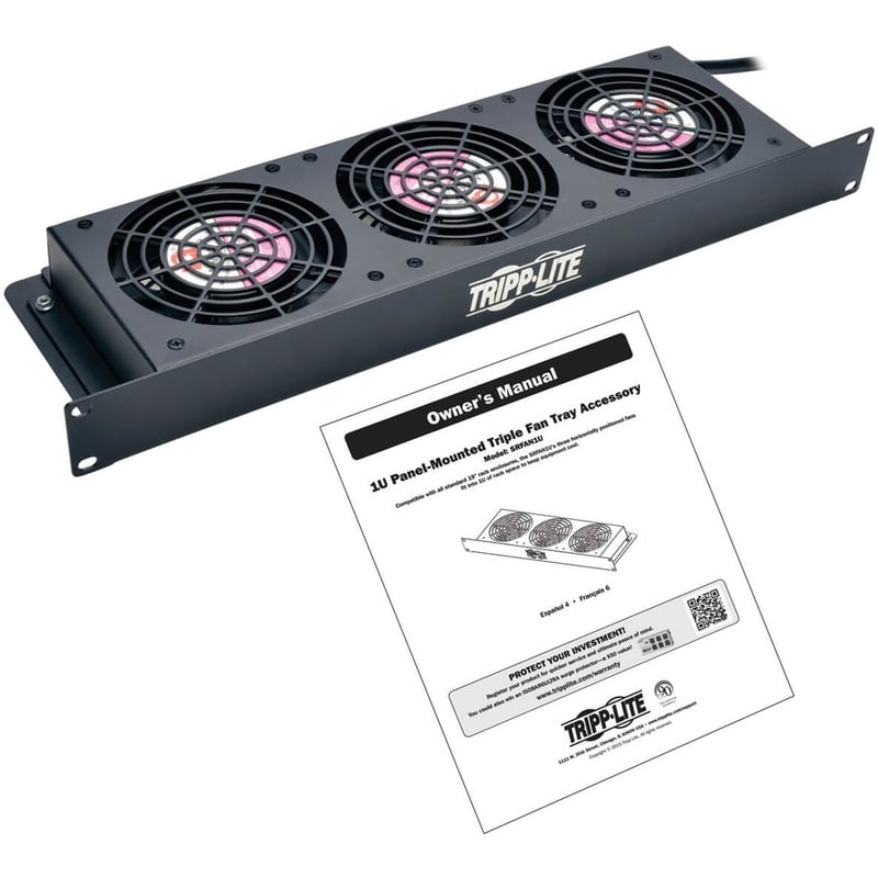 Tripp Lite by Eaton SmartRack 1U Fan Tray 3 120V High-Performance Fans 210 CFM 5-15P Plug - Thumbnail 5