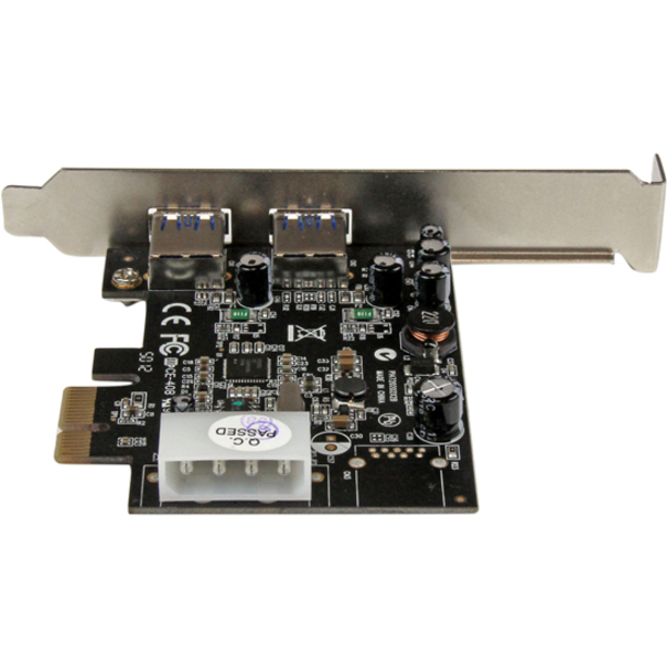 StarTech.com 2 Port PCI Express (PCIe) SuperSpeed USB 3.0 Card Adapter with UASP - 5Gbps - LP4 Power - Thumbnail 3