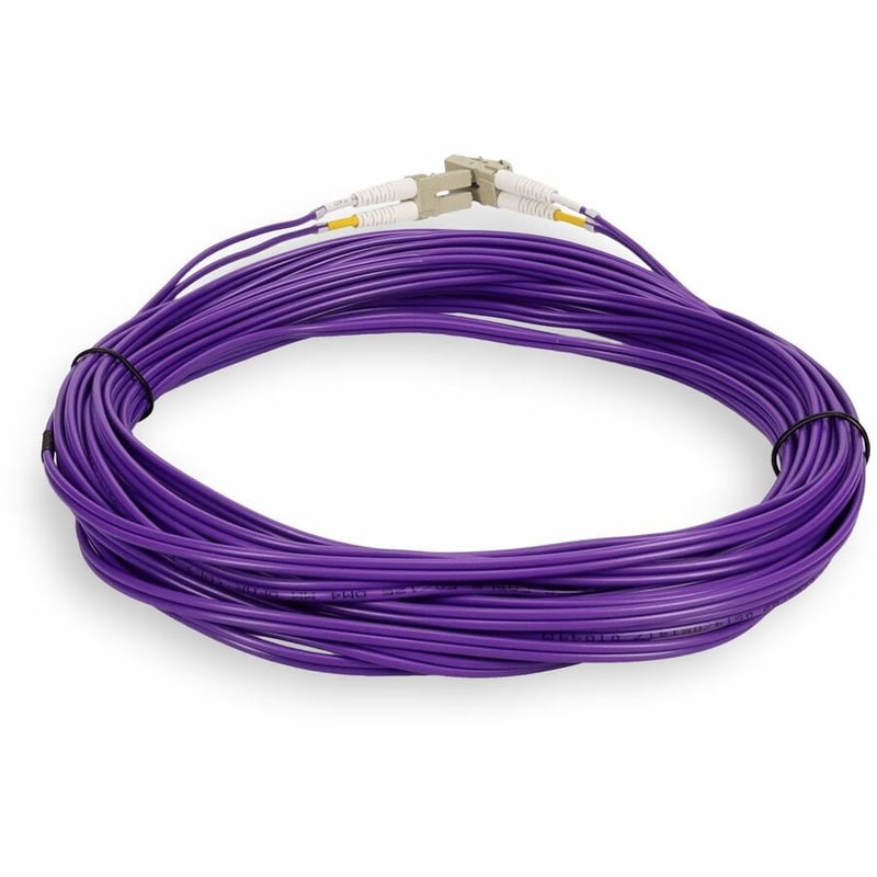 AddOn 6m LC to LC Purple OM4 Duplex OFNR (Riser-Rated) Fiber Patch Cable - Thumbnail 4