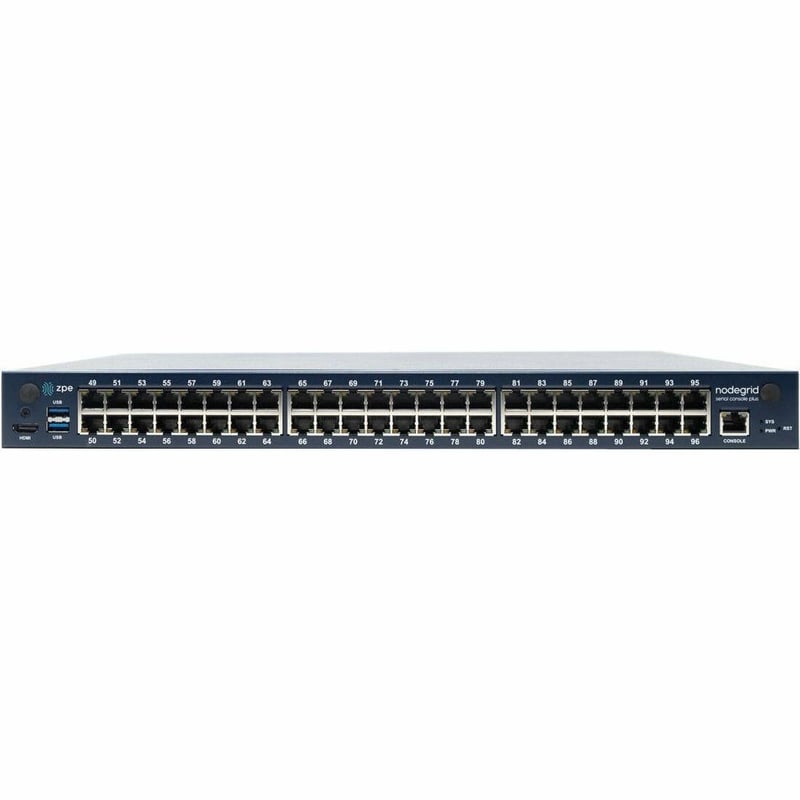ZPE NSCP. 96X RJ45 SERIAL ROLLED, 2X GBE, 2X SFP+, 4-CORE CPU, 4GB DDR4, 32GB SL - Thumbnail 1