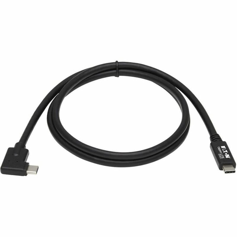 Tripp Lite by Eaton USB-C Cable (M/M) - USB 3.2 Gen 2 (10 Gbps) 5A (100W) Rating Thunderbolt 3 Compatible Right-Angle Plug 1 m (3.3 ft.) - Thumbnail 2