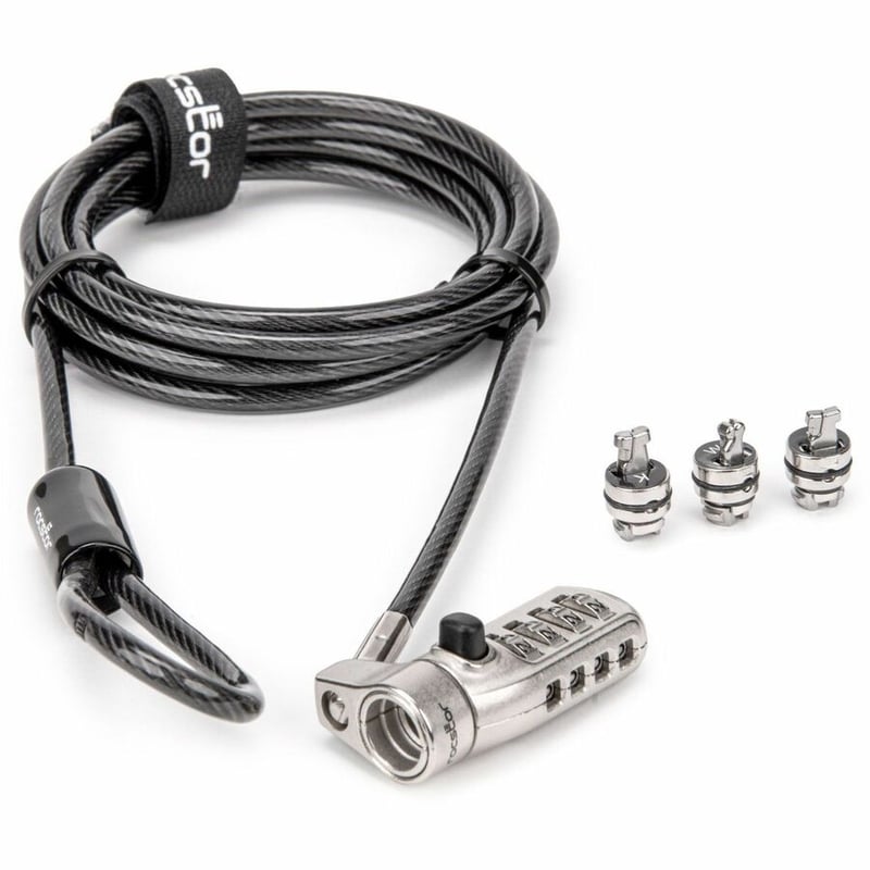 Rocstor Universal 3-in-1 Combination Laptop Lock with K-Slot, Nano and Noble Wedge slots - Thumbnail 2