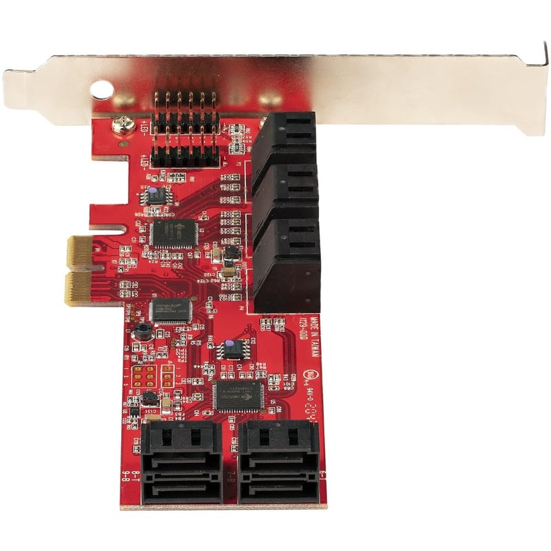 StarTech.com SATA PCIe Card, 10 Port PCIe SATA Expansion Card, 6Gbps SATA Adapter, Stacked SATA Connectors, PCI Express to SATA Converter - Thumbnail 3