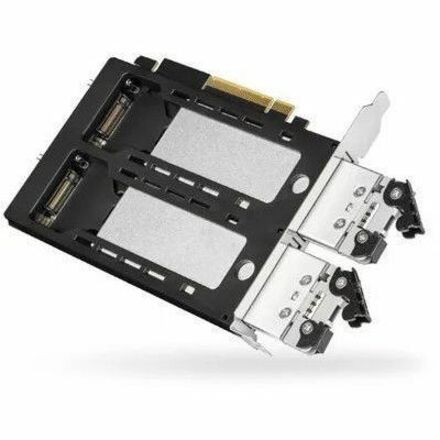 Icy Dock ToughArmor MB842MP-B Drive Enclosure PCI Express NVMe 4.0 - PCI Express 4.0 x8 Host Interface Internal - Black, Silver - Thumbnail 3