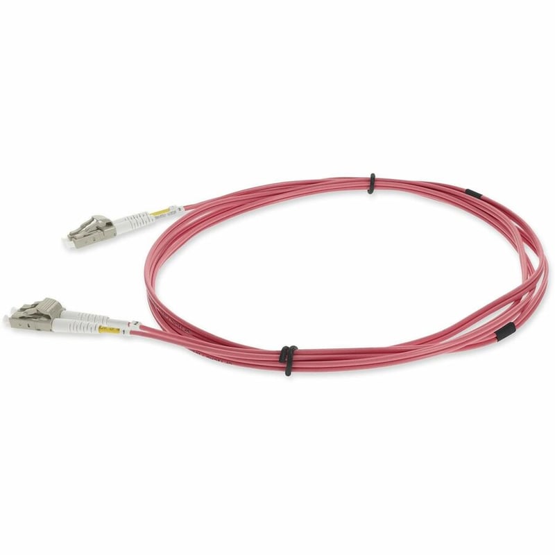 AddOn 0.5m LC to LC Pink OM4 Duplex OFNR (Riser-Rated) Fiber Patch Cable - Thumbnail 2