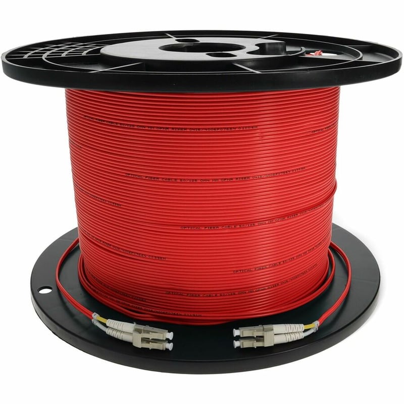 AddOn 80m LC to LC Red OM4 Duplex OFNR (Riser-Rated) TAA Fiber Patch Cable