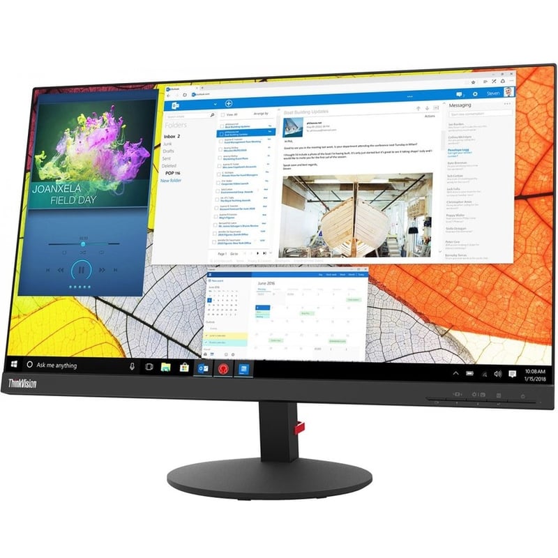 Lenovo ThinkVision S24q-10 24" Class WQHD LCD Monitor - 16:9 - Raven Black - Thumbnail 2