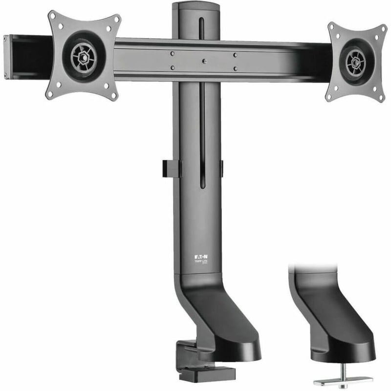 Tripp Lite by Eaton Dual-Display Monitor Arm with Desk Clamp and Grommet - Height Adjustable 17" to 27" Monitors - Thumbnail 1