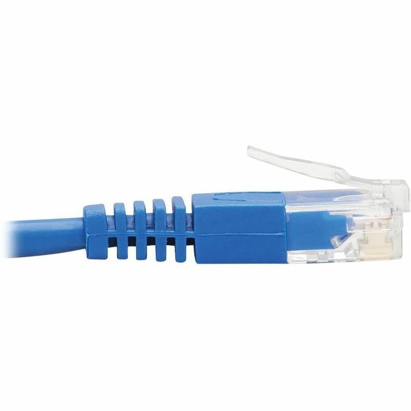 Eaton Tripp Lite Series Down-Angle Cat6 Gigabit Molded Slim UTP Ethernet Cable (RJ45 Right-Angle Down M to RJ45 M), Blue, 5 ft. (1.52 m) - Thumbnail 5