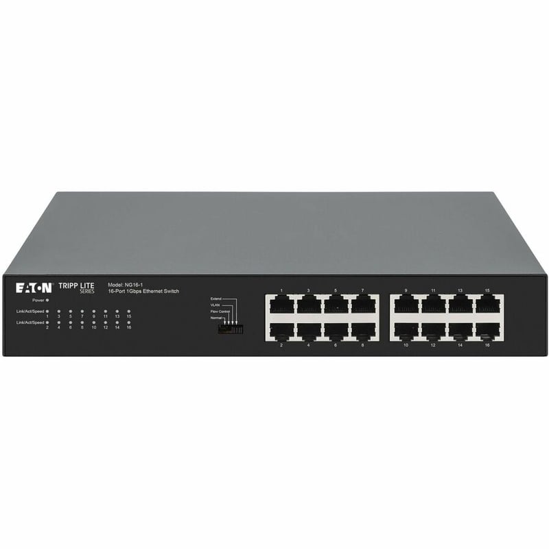 Eaton Tripp Lite Series 16-Port 10/100/1000 Mbps Desktop Gigabit Ethernet Unmanaged Switch, Metal Enclosure - Thumbnail 3