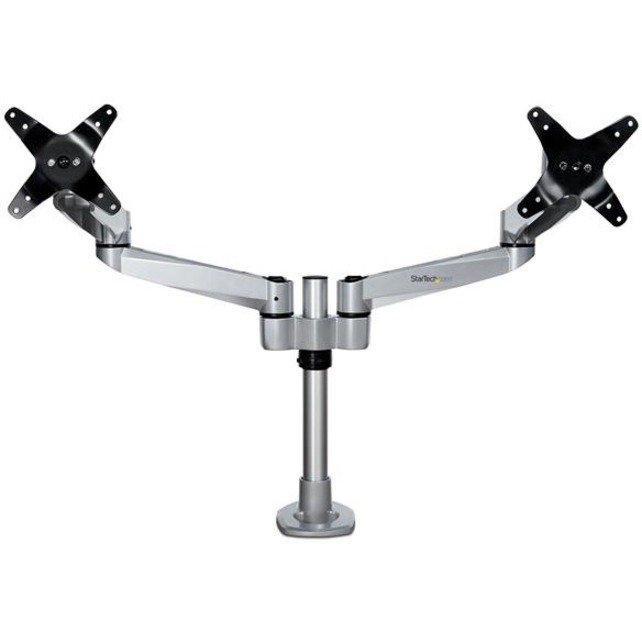 StarTech.com Desk Mount Dual Monitor Arm, Premium Articulating Desktop VESA Mount up to 27" (17.6lb/8kg) Displays, Height Adjustable