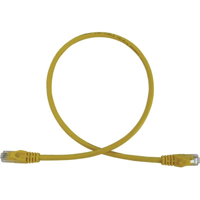 Eaton Tripp Lite Series Cat6a 10G Snagless Molded UTP Ethernet Cable (RJ45 M/M), PoE, Yellow, 2 ft. (0.6 m) - Thumbnail 1