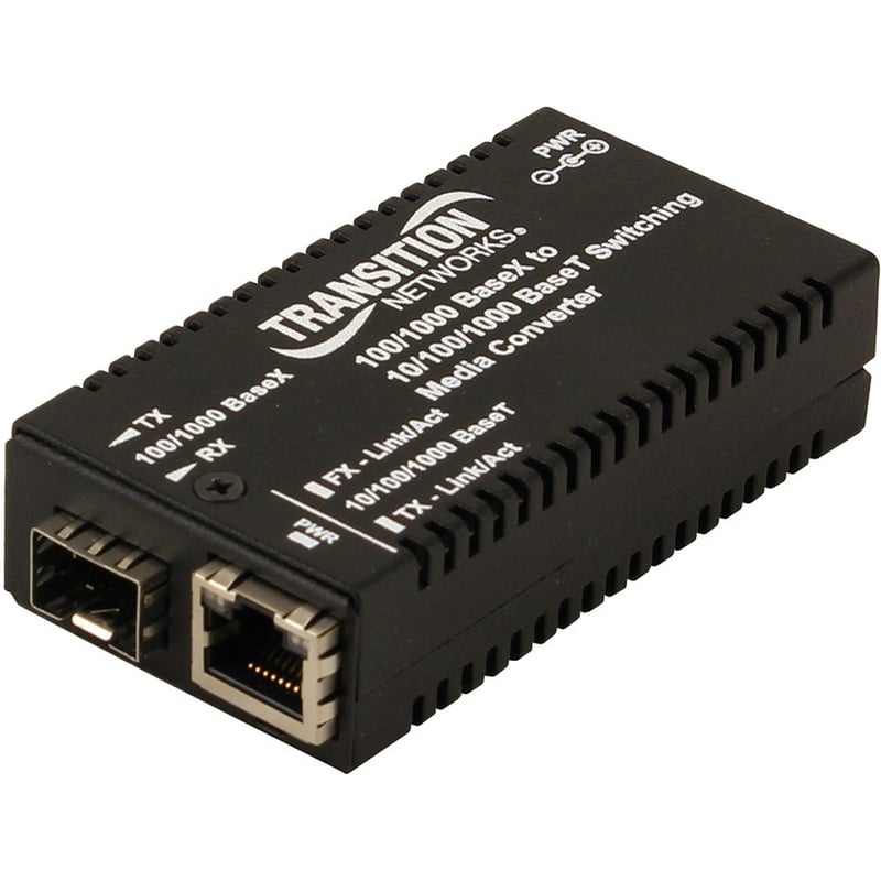 Mini Fast / Gigabit Ethernet PoE+ Media Converter 10/100/1000Base-T PoE+ RJ-45 Port + 100/1000Base-X SFP Slot - Thumbnail 1