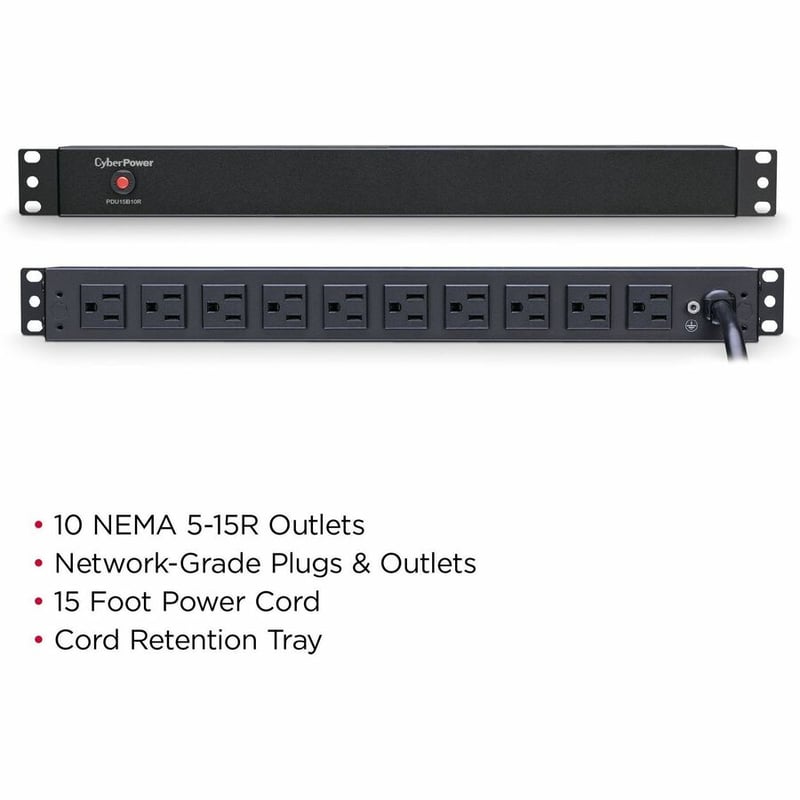CyberPower PDU15B10R 100 - 125 VAC 15A Basic PDU - Thumbnail 2