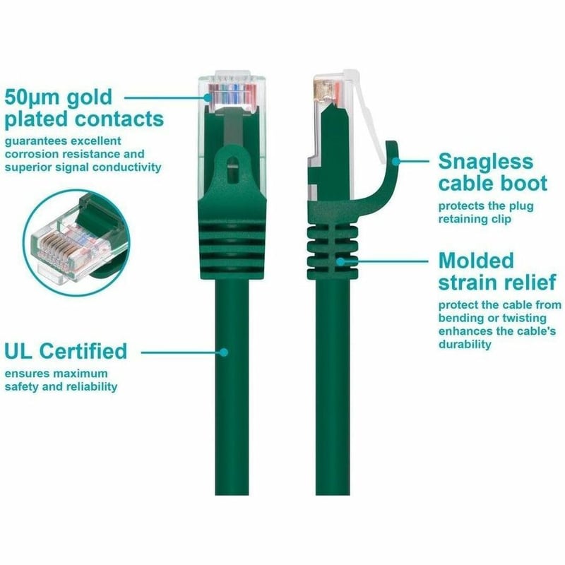 CAT5E 24AWG UTP PATCH CABLE_ 3FT GREEN - Thumbnail 3