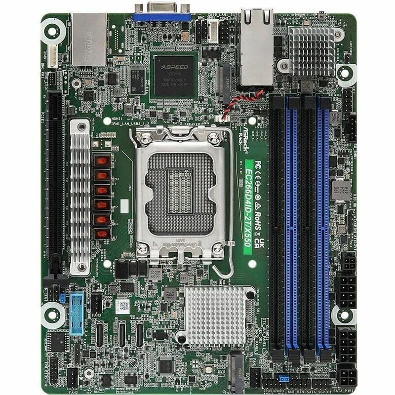 ASRock EC266D4ID-2T/X550 Server Motherboard - Intel C266 Chipset - Socket LGA-1700 - Deep Mini ITX - Thumbnail 1