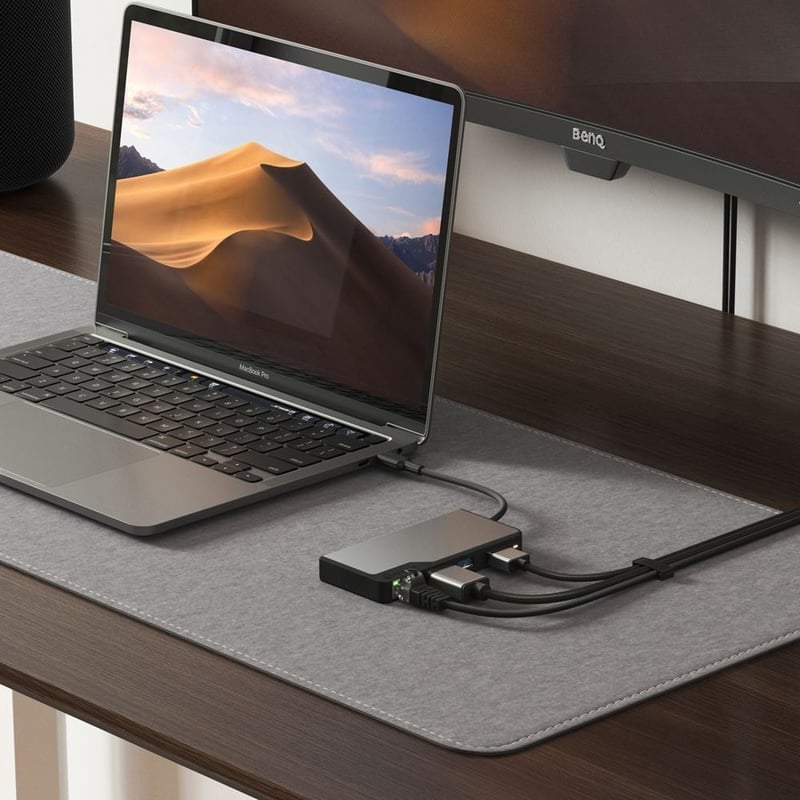 ALOGIC USB-C Fusion ALPHA 5-in-1 Hub - 1 x HDMI 4K@60Hz, 2 x USB-A (USB 3.0), 1 x Gigabit Ethernet, 1 x USB-C (Data & PD) - Space Grey - Thumbnail 4