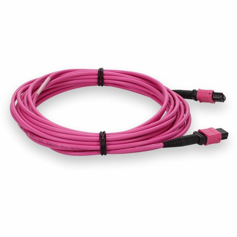AddOn 2m MPO/UPC to MPO/UPC Magenta OM4 OFNR (Riser-Rated) 12-Strand Fiber Patch Cable