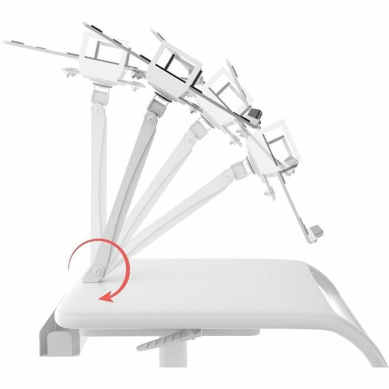 CTA Digital Height-Adjustable Rolling Workstation Cart with Laptop Holder - Thumbnail 5