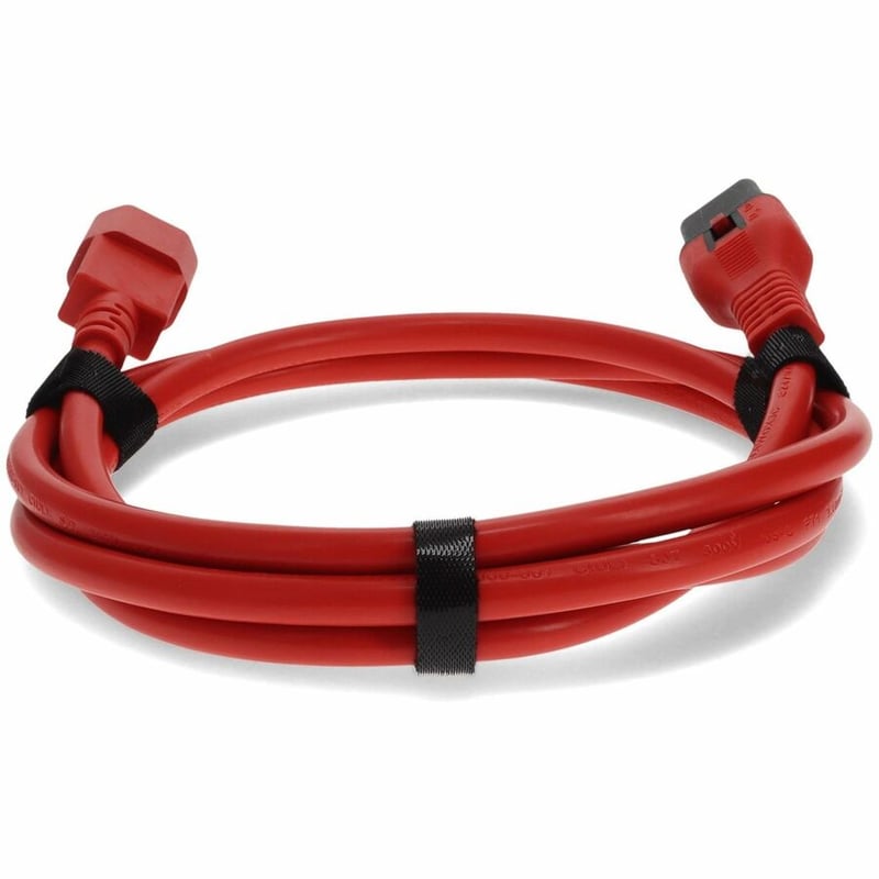 AddOn 2ft C13 (Locking) Female to C14 (Locking) Male 14AWG 15A Red 100-250V Power Cable - Thumbnail 4
