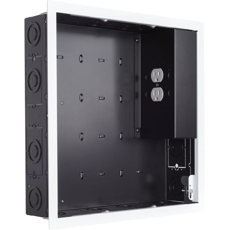 Chief Proximity In-Wall Storage Box - With 2 Receptacle Filter & Surge - Black - Thumbnail 1