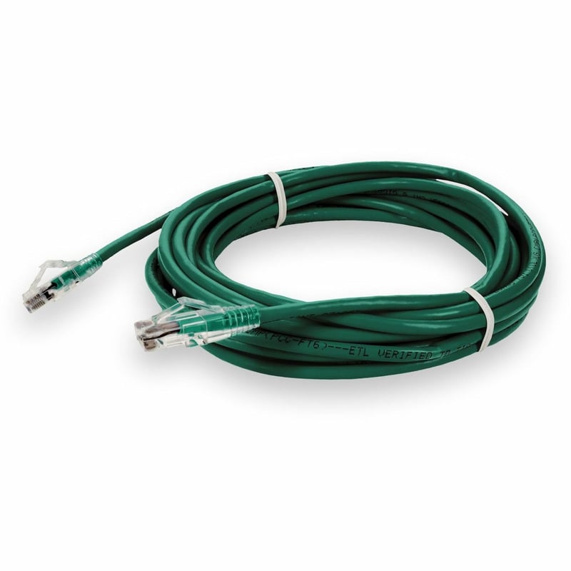 AddOn 30ft Green CAT 6 Plenum-Rated Ethernet Cable Snagless Bubble Boot RJ-45 M/M - Thumbnail 1