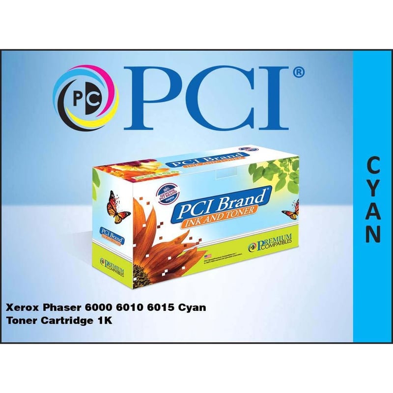PCI BRAND COMPATIBLE XEROX 106R01627 CYAN TONER CARTRIDGE 1000 PAGE YIELD FOR XE - Thumbnail 2