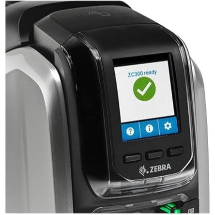 Zebra ZC300 Double Sided Desktop Dye Sublimation/Thermal Transfer Printer - Color - Card Print - Ethernet - USB - USB Host - US