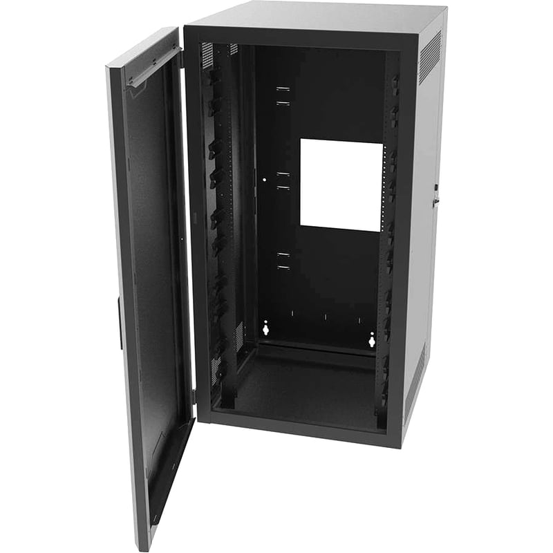 C2G 12RU Swing-Out Wall-Mount Cabinet with Solid Door - Black - TAA - Thumbnail 2
