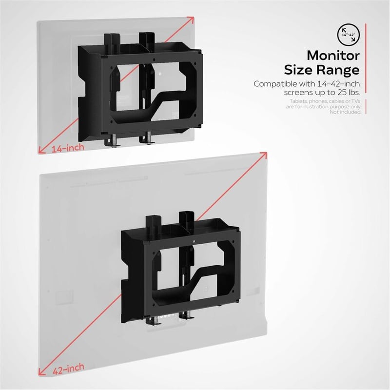 CTA Digital TV and Monitor Wall Mount with Storage Compartment for 14"- 42" Displays - Thumbnail 5