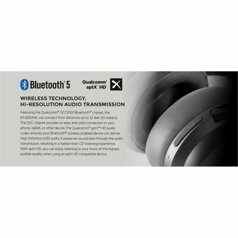 MONOPRICE BT-600ANC BLUETOOTH OVER EAR HEADPHONES WITH ACTIVE NOISE CANCELLING ( - Thumbnail 4