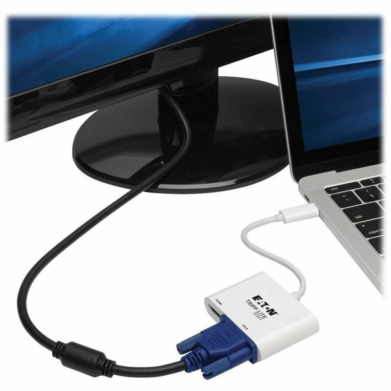 Tripp Lite by Eaton USB C to HDMI / VGA Multiport Adapter Converter 4K, USB Type C, USB-C, USB Type-C - Thumbnail 2